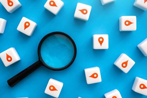 how to do local seo - magnifying glass with red location pins